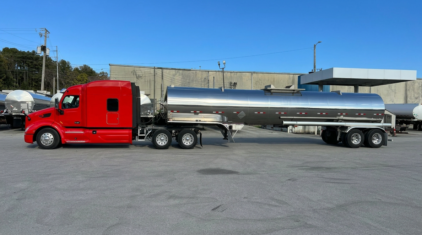 Brightline Transportation liquid tanker truck close-up