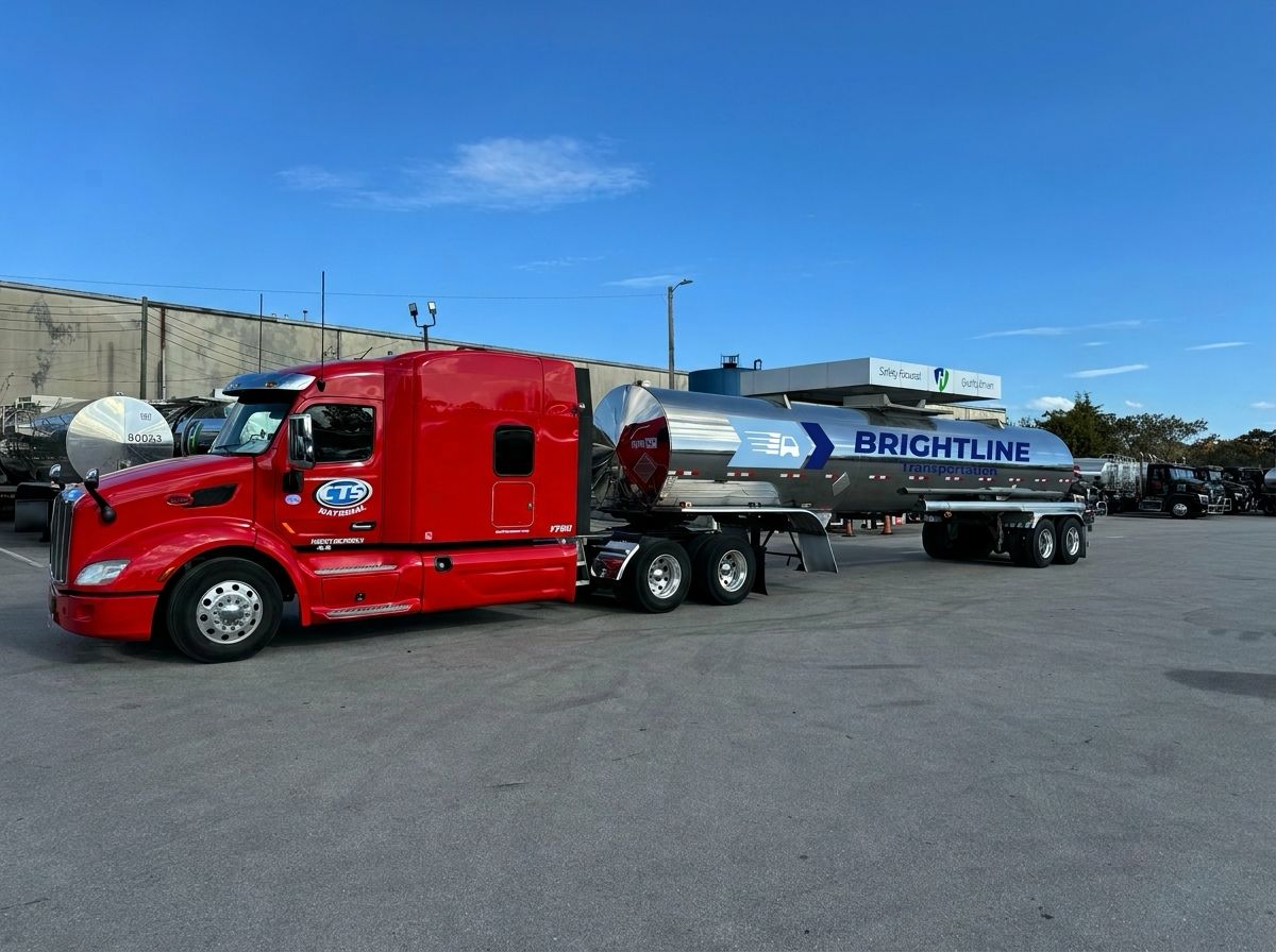 Brightline service truck on route