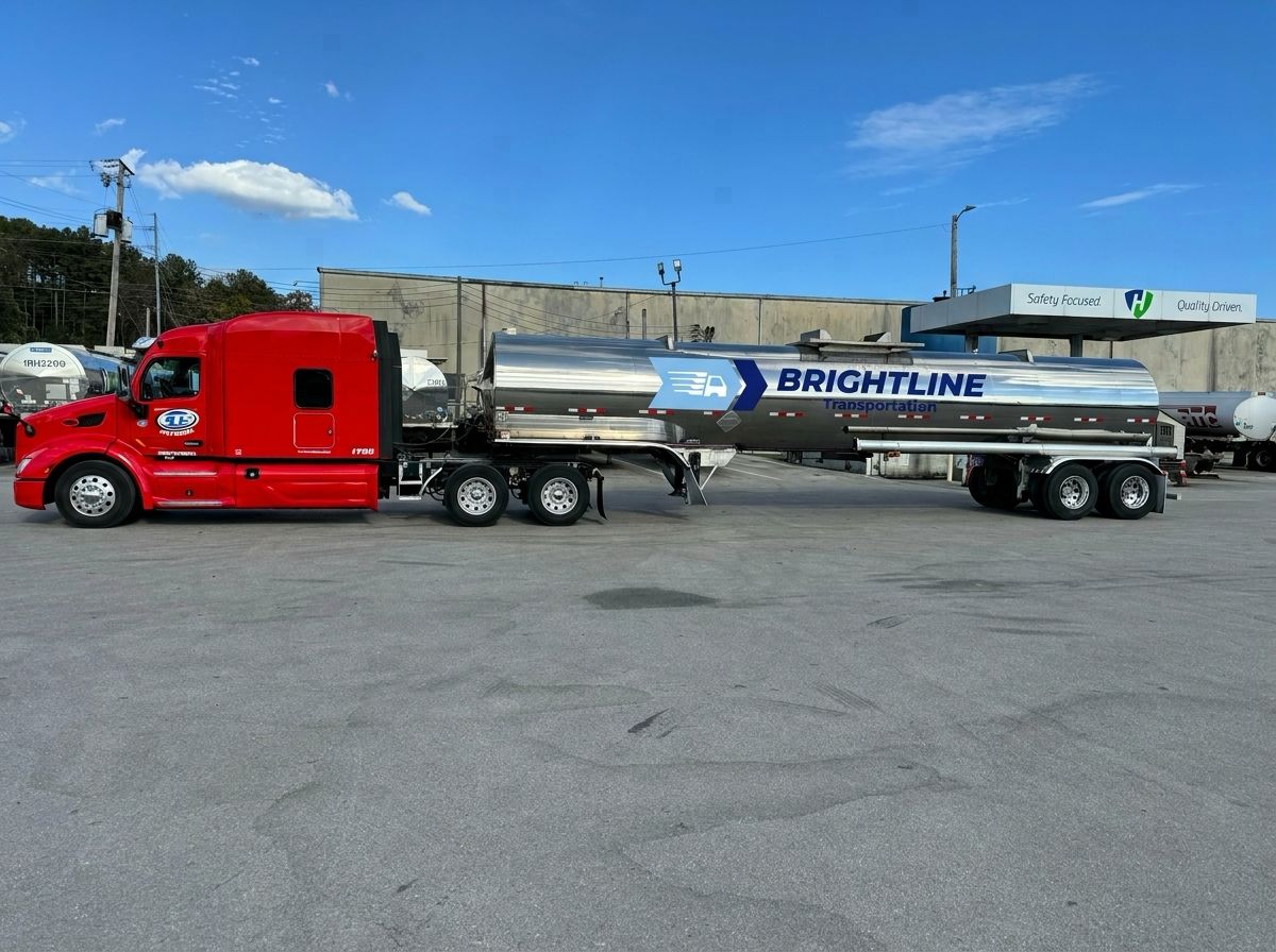 Brightline service truck at bulk tank yard