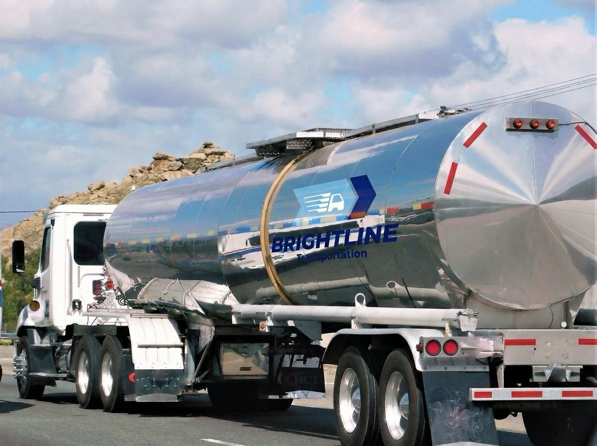 Brightline service truck at bulk tank yard